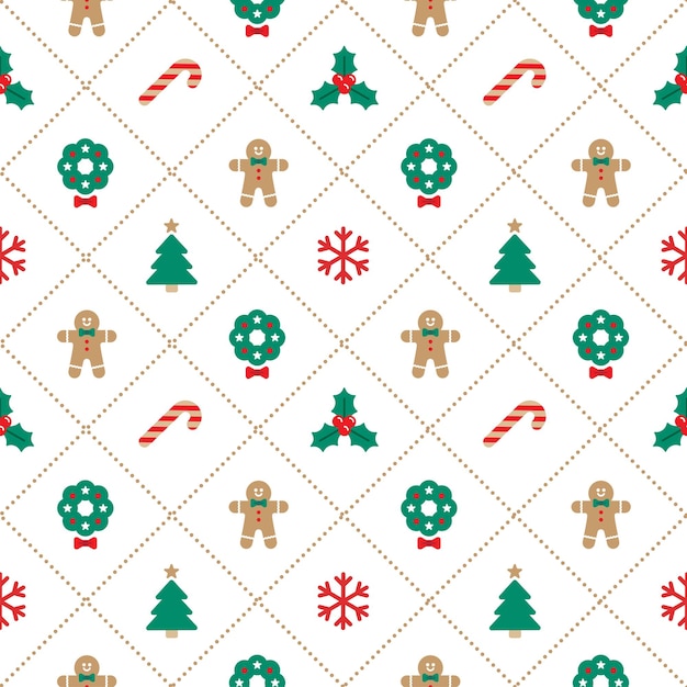 Netter fröhlicher weihnachtsbaum strichlinie diagonale linie maschengitter kariert kariert tartan scott gingham bg