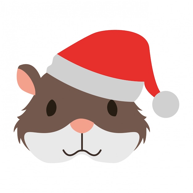 Netter hamster mit warmem hutweihnachten