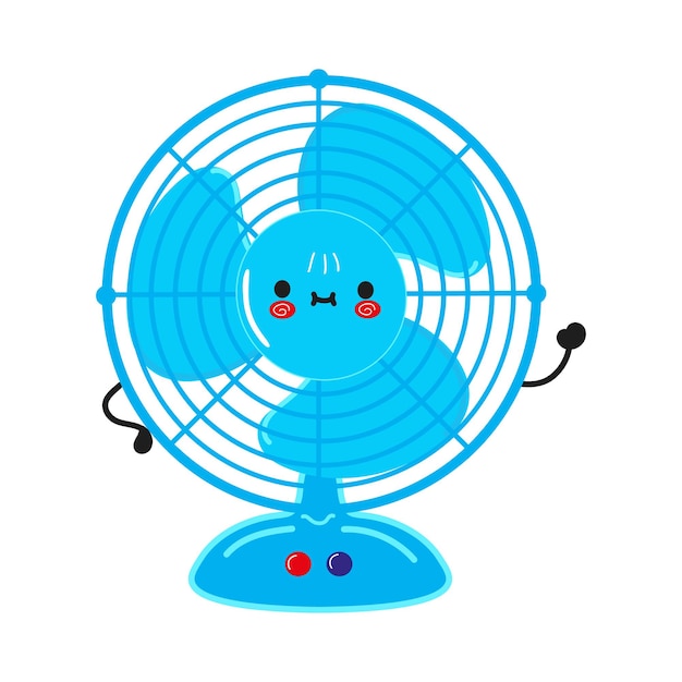 Netter lustiger luftventilator winkender handcharakter