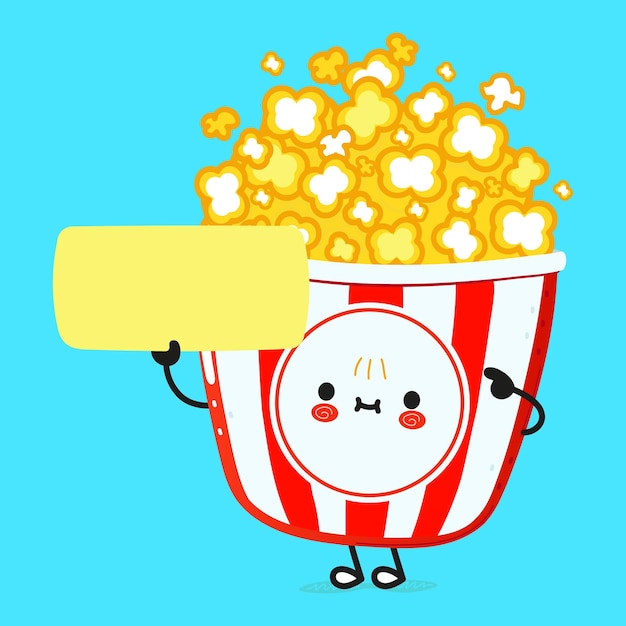 Netter lustiger Popcorn-Plakatcharakter
