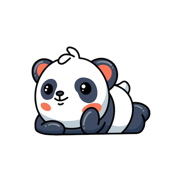 Netter Panda, der sich hinlegt