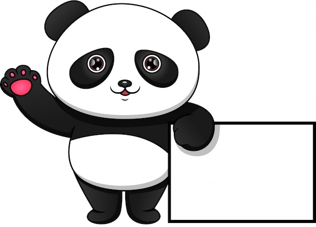 Netter Panda und leeres Zeichen