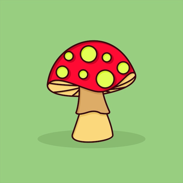Netter Pilz in einer flachen Artvektorillustration