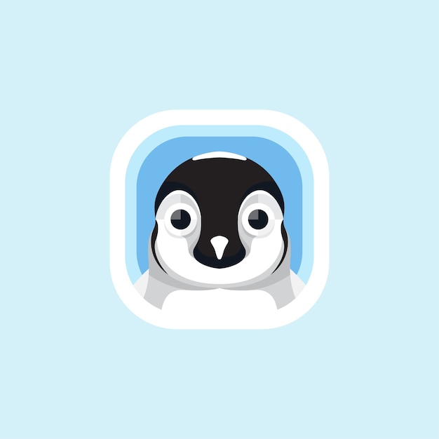 Netter pinguin-app-ikonen logo vector