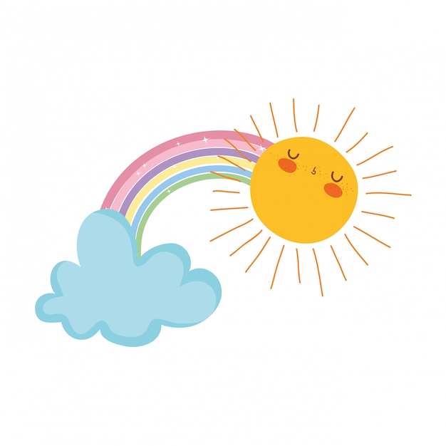 Netter Regenbogen mit Wolken