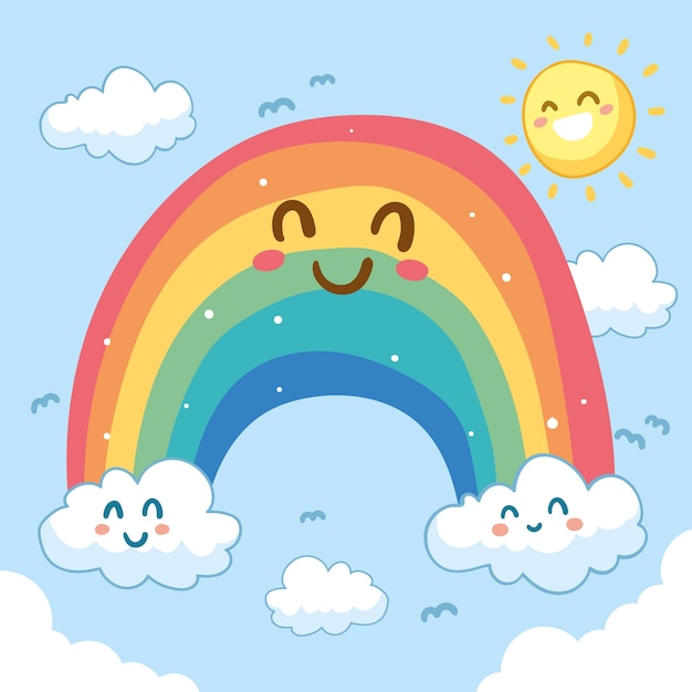 Netter smiley-regenbogen
