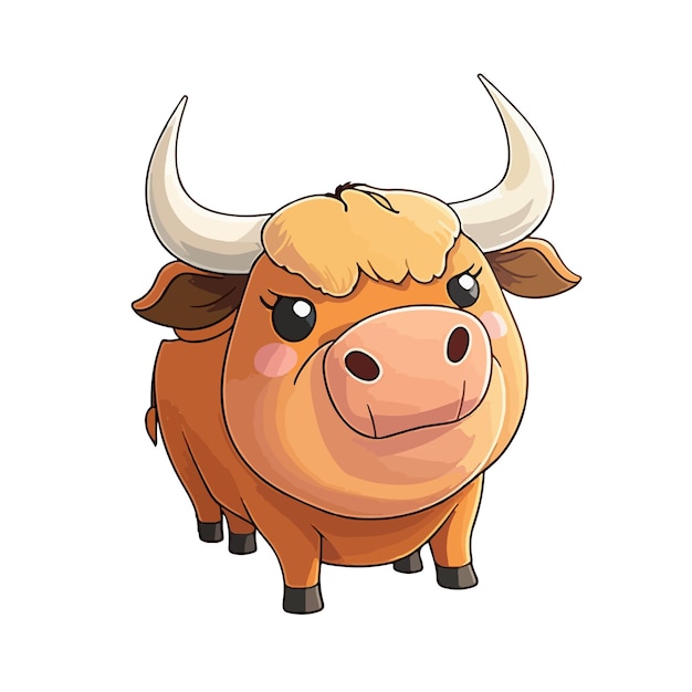 Netter Stier-Cartoon-Stil