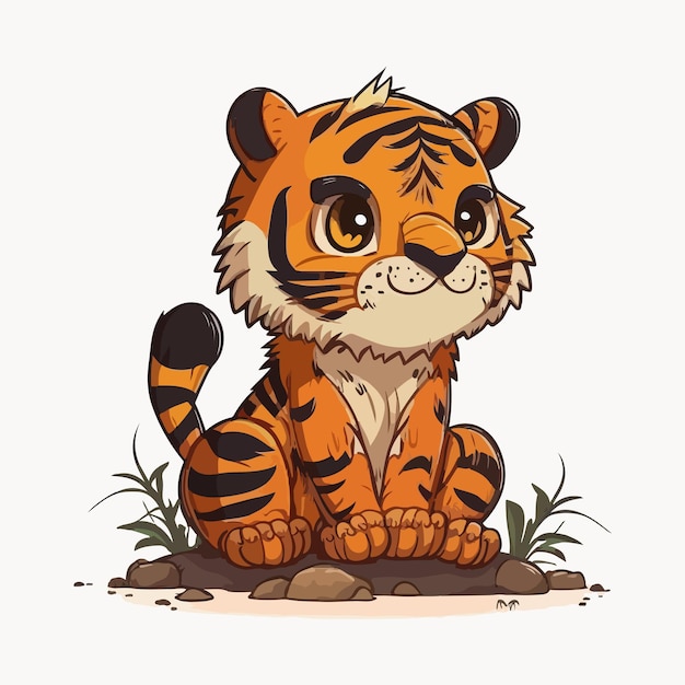 Netter Tiger-Cartoon-Stil