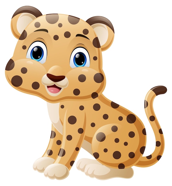 Nettes baby-gepard-cartoon-sitzen