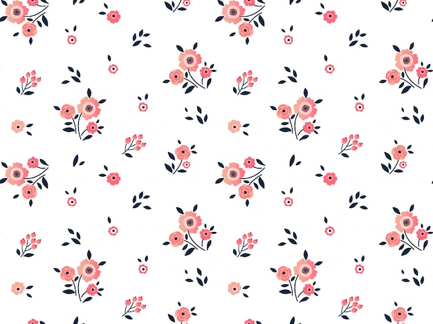 Nettes blumenmuster in den kleinen rosa blumen. ditsy print. nahtlos.