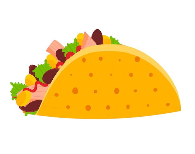 Nettes buntes mexikanisches taco-symbol