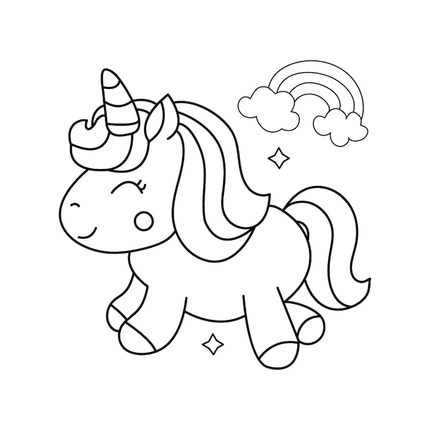 Nettes Einhorn-Färbungselement für Kinder
