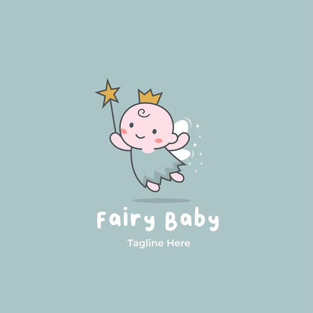 Nettes feenhaftes babylogo, babyladen und babyladen