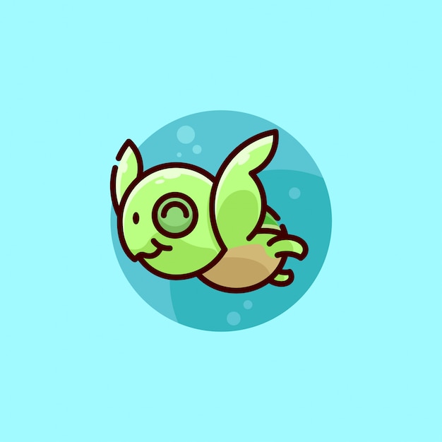 Nettes grünes baby turtle logo