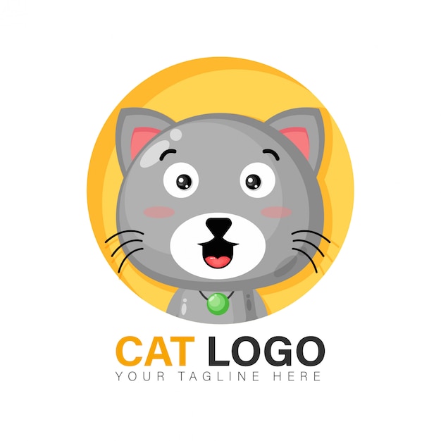 Nettes katzenlogo-design