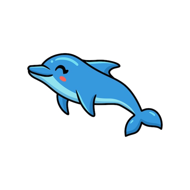 Nettes kleines Delfin-Cartoon-Schwimmen