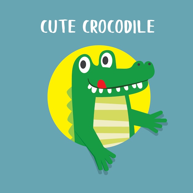 Nettes krokodilikone, illustration