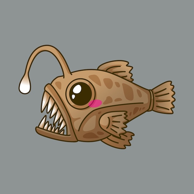 Nettes laternenfisch-maskottchen