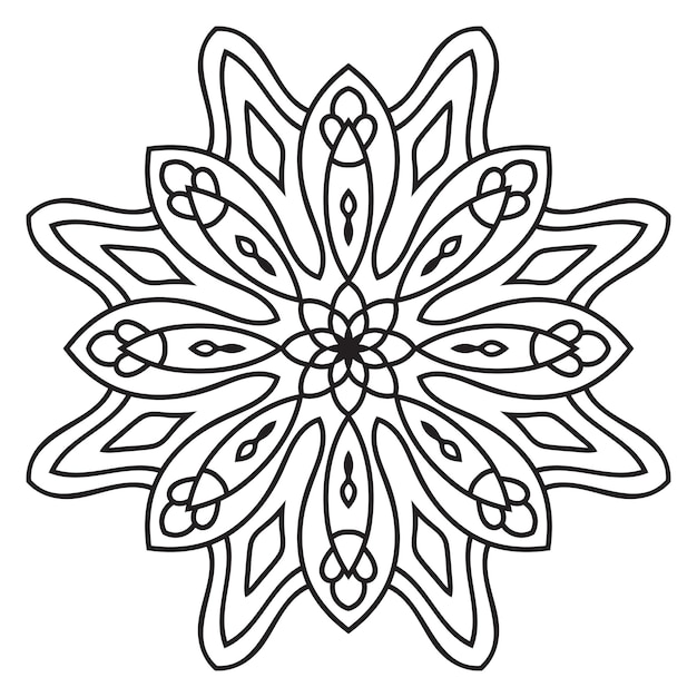 Nettes mandala. dekorative runde gekritzelblume lokalisiert auf weißem hintergrund.