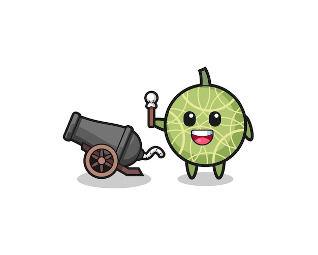 Nettes Melonenschießen mit Kanonen-niedlichem Design