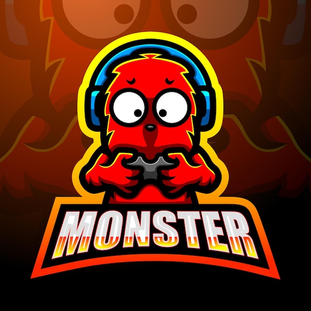 Nettes monster maskottchen logo design