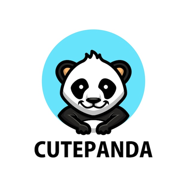 Nettes panda-cartoon-logo