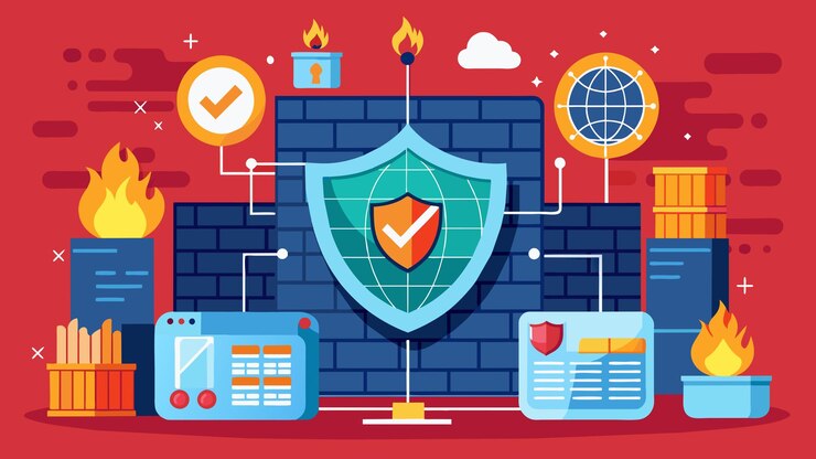 Vektor netzwerk-sicherheits-firewall-vektorgrafiken illustration eps quelldatei-format verlustfreie skalierung-symbol