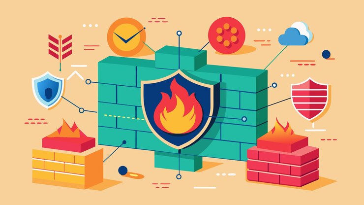 Vektor netzwerk-sicherheits-firewall-vektorgrafiken illustration eps quelldatei-format verlustfreie skalierung-symbol