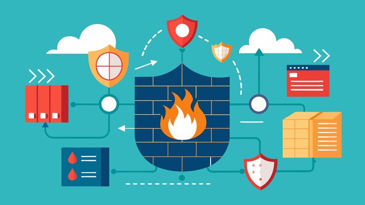 Vektor netzwerk-sicherheits-firewall-vektorgrafiken illustration eps quelldatei-format verlustfreie skalierung-symbol