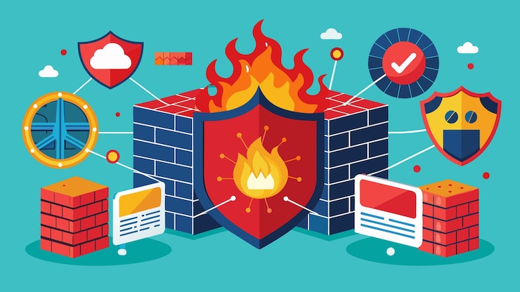 Vektor netzwerk-sicherheits-firewall-vektorgrafiken illustration eps quelldatei-format verlustfreie skalierung-symbol