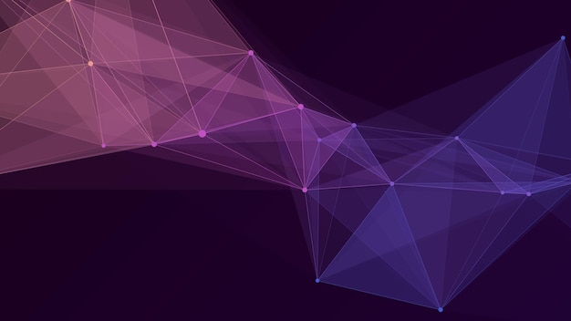Netzwerkverbindungsstruktur Abstract blauer Hintergrund mit beweglichen Punkten und Linien Futuristische Illustration Digitales Technologie-Design Vektorillustration