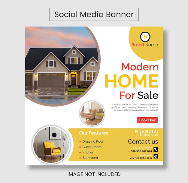 Neue home sale social media banner design-vorlage