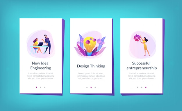 Neue ideenentwicklungs-app-schnittstellenvorlage