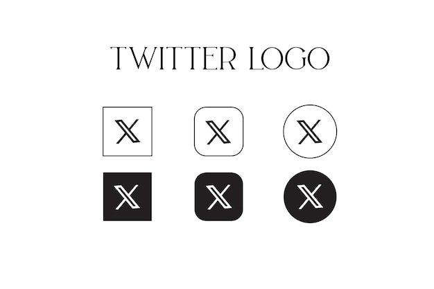 Vektor neue logo-icon-sammlung für das soziale netzwerk twitter