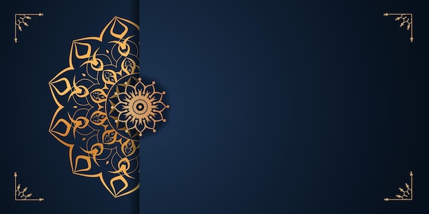 Neue Luxusmandala-Muster-Blumen-Hochzeits-Weinlese-Blumenaufkleber-Goldeinladung