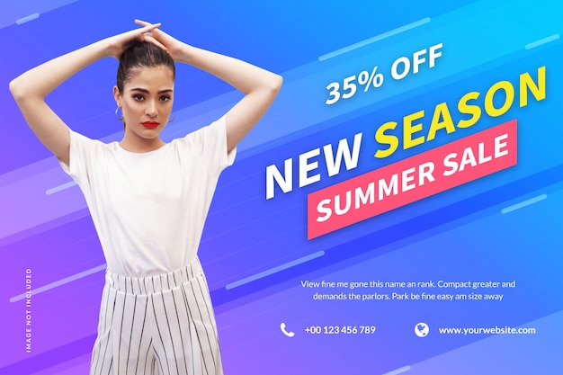 Neue saison sommer frühling sale web banner