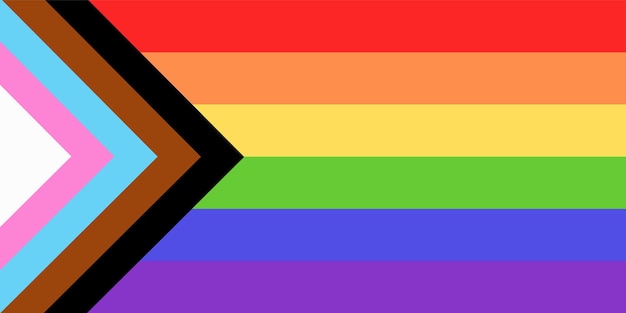 Neuer LGBTQ Pride Flag Vector Neues und aktualisiertes Intersex Inclusive Progress Pride Flag Banner für LGBT