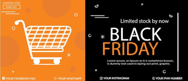 Vektor neuer social-media-beitrag zum black friday