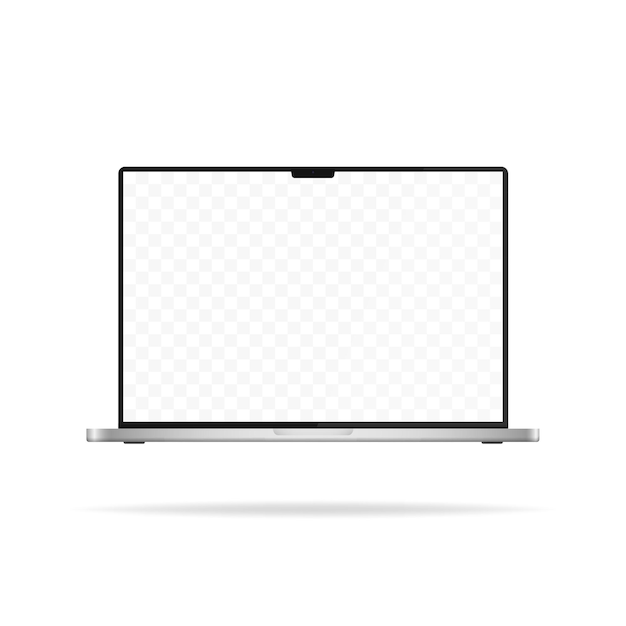 Neues Apple MacBook Pro Redaktionelle Illustration Apple Macbook Mockup mit transparentem Bildschirm isoliert auf weißem Hintergrund Apple-Gerätevorlage Redaktionelle Illustration Rivne Ukraine 9. Januar 2022