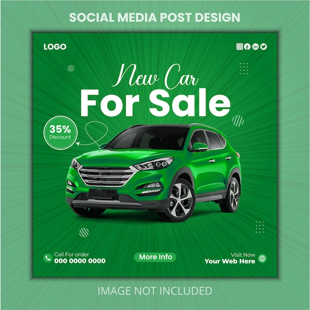 Neues Auto zum Verkauf Social Media Post Ads Banner