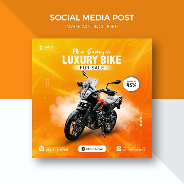Neues Design für Social-Media-Beitragsvorlagen für Motorräder