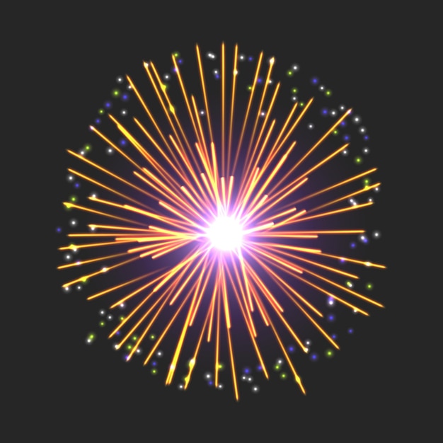 Vektor neues feuerwerk-symbol auf schwarzem hintergrund