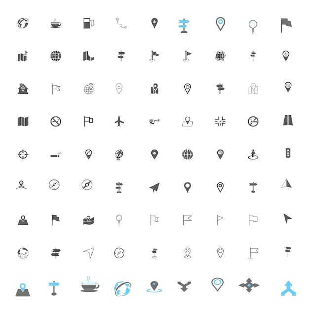 Neues Icon-Set mit 150 gängigen Web- und Mobil-Icons Flach