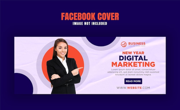 Vektor neues jahr digitales facebook-cover-banner