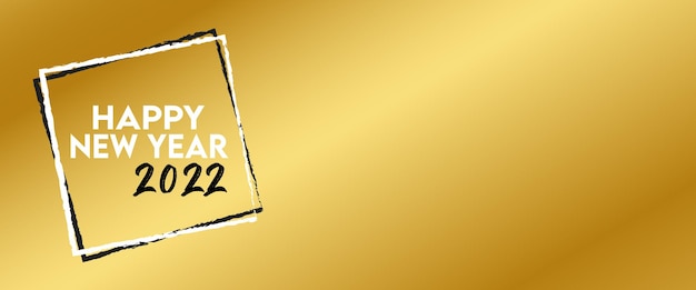 Neues jahr goldenes banner neujahrspost-design-vorlage