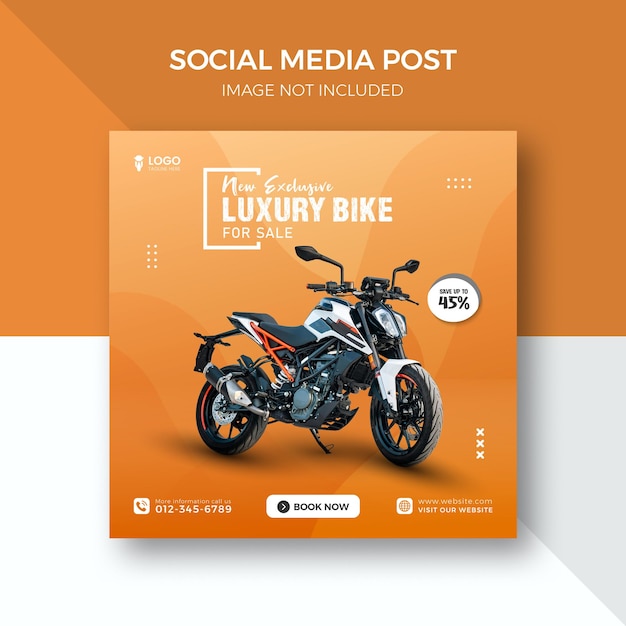 Neues motorrad-social-media-instagram-post-template-design premium