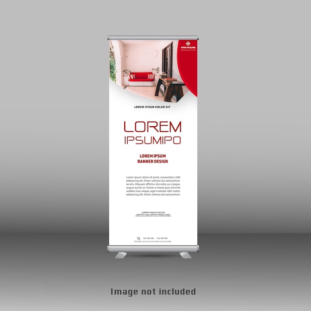 Neues rotes modernes Roll-Up-Standee-Banner-Design