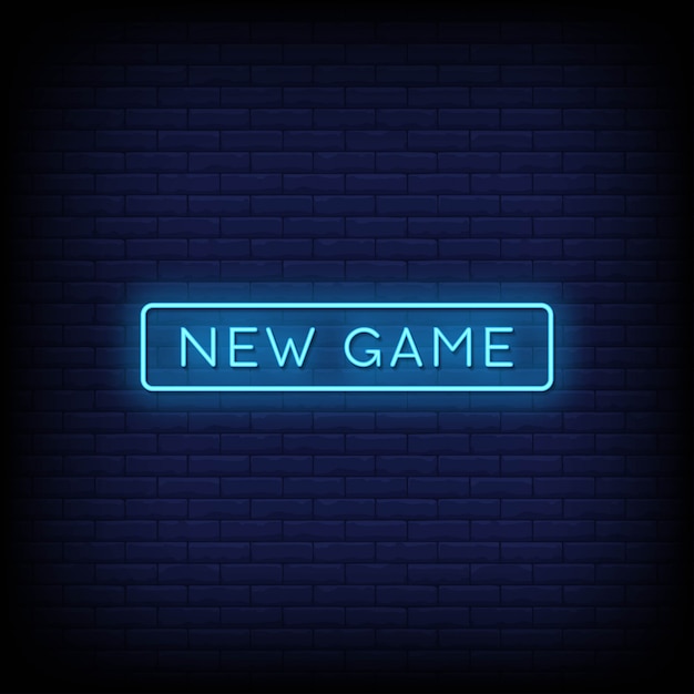 Neues spiel neon signs style text