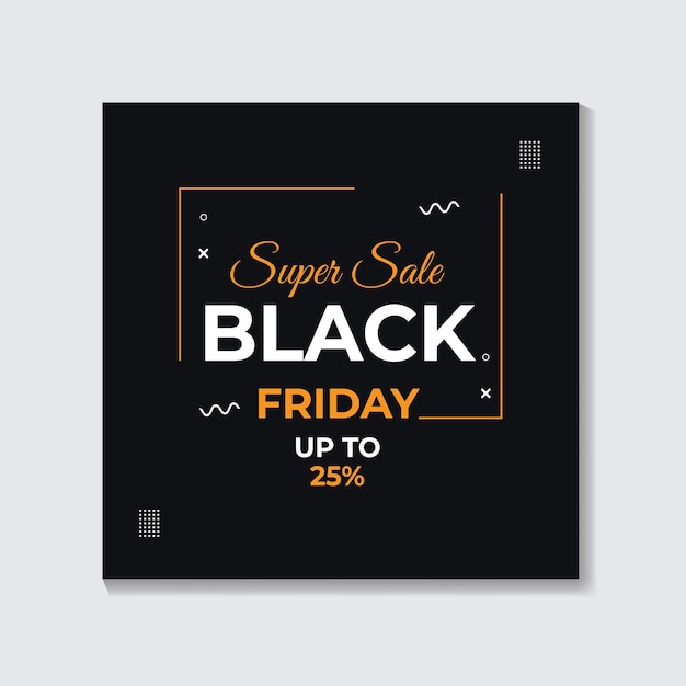 Neues Vektor-Schwarzes Freitag-Super-Angebot für soziale Medien Banner-Vorlage-Design