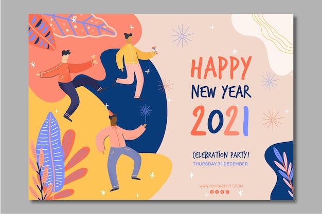 Neujahr 2021 Bannerkonzept